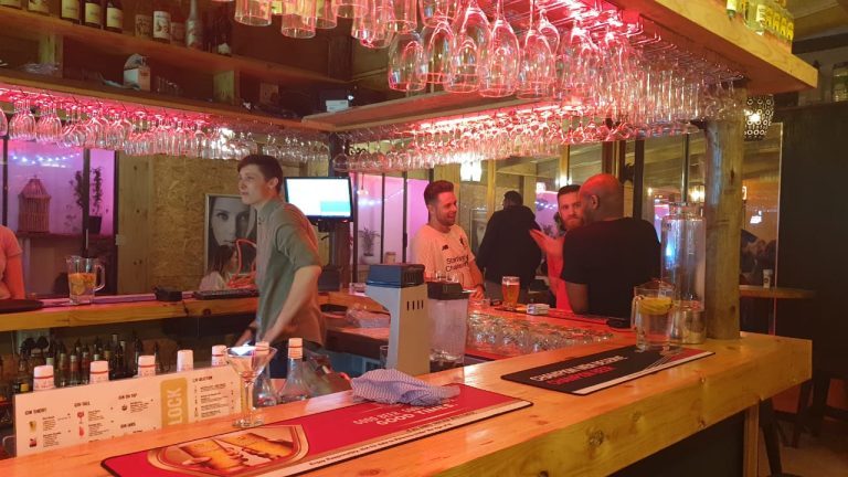 The bar counter